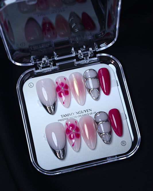 Press On Nail Y2K Pink Chrome