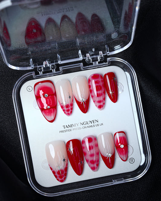Press On Nail Red Aura Star