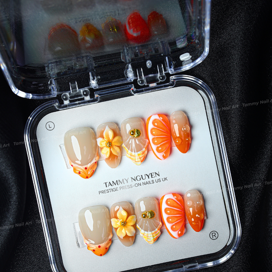 Press-on Nails Citrus Coast Almond Short