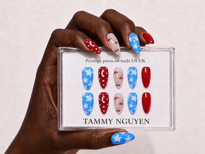 Press On Nail Colorful Stars & Cherry