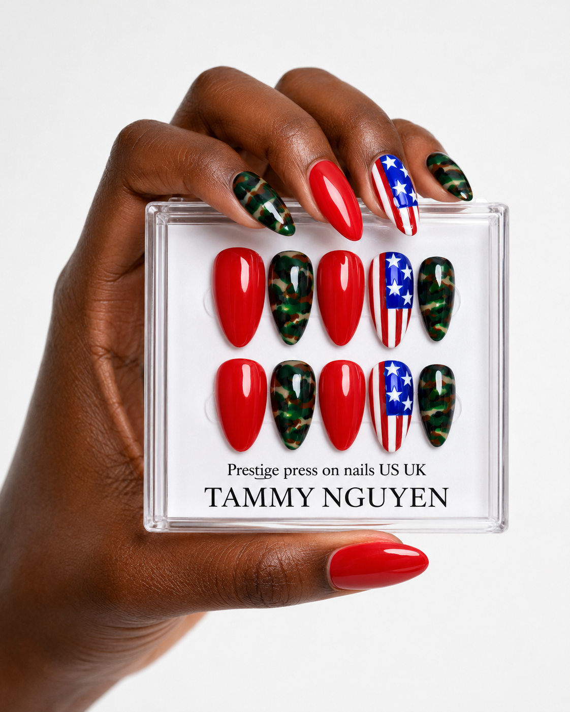 Press On Nail Camo US Flag