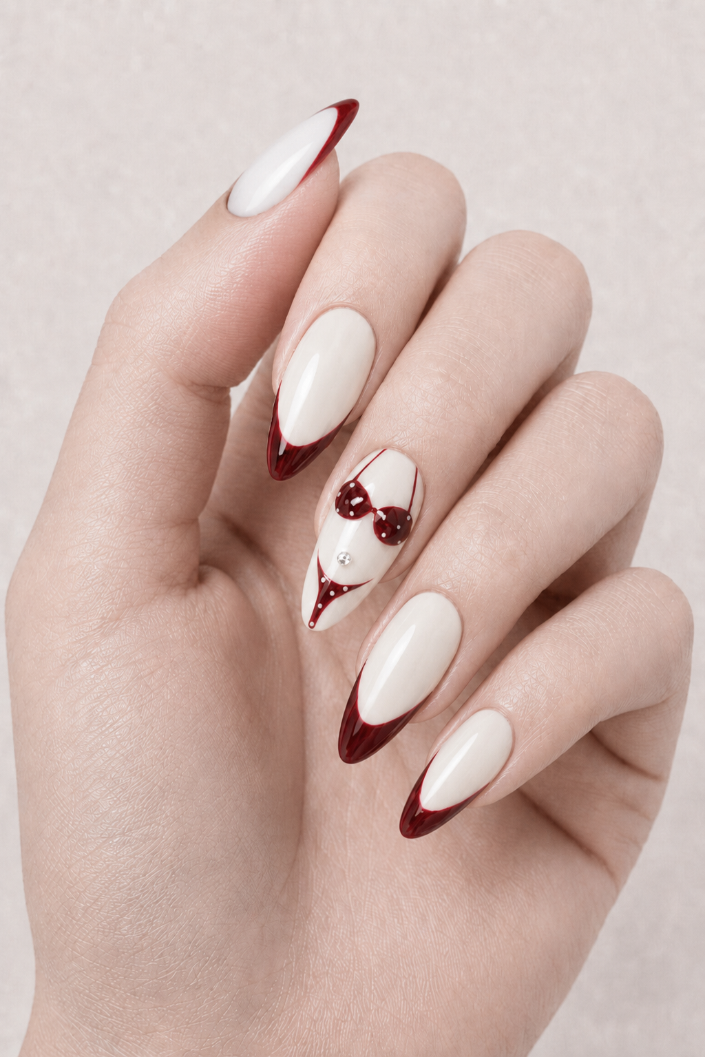 Press On Nails Summer Red Bikini