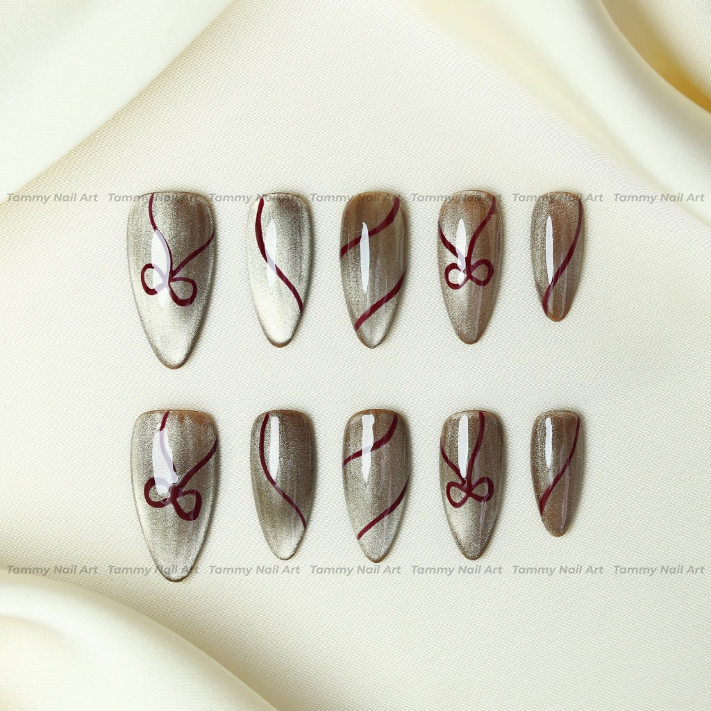 Press-on Nails Cat Eye Almond