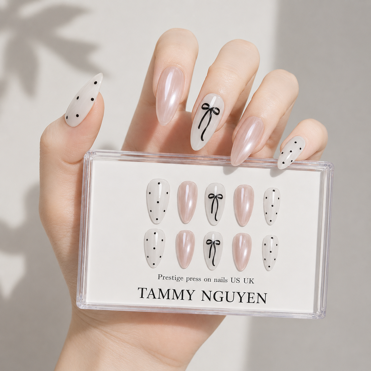 Press On Nail Cute Black Bow