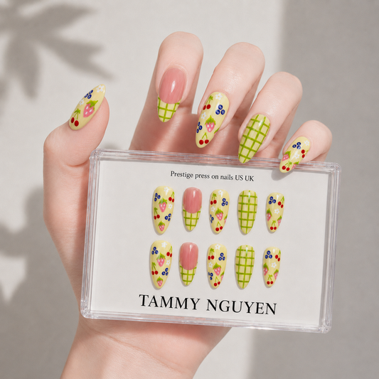 Press On Nail Pastel Fruit Garden