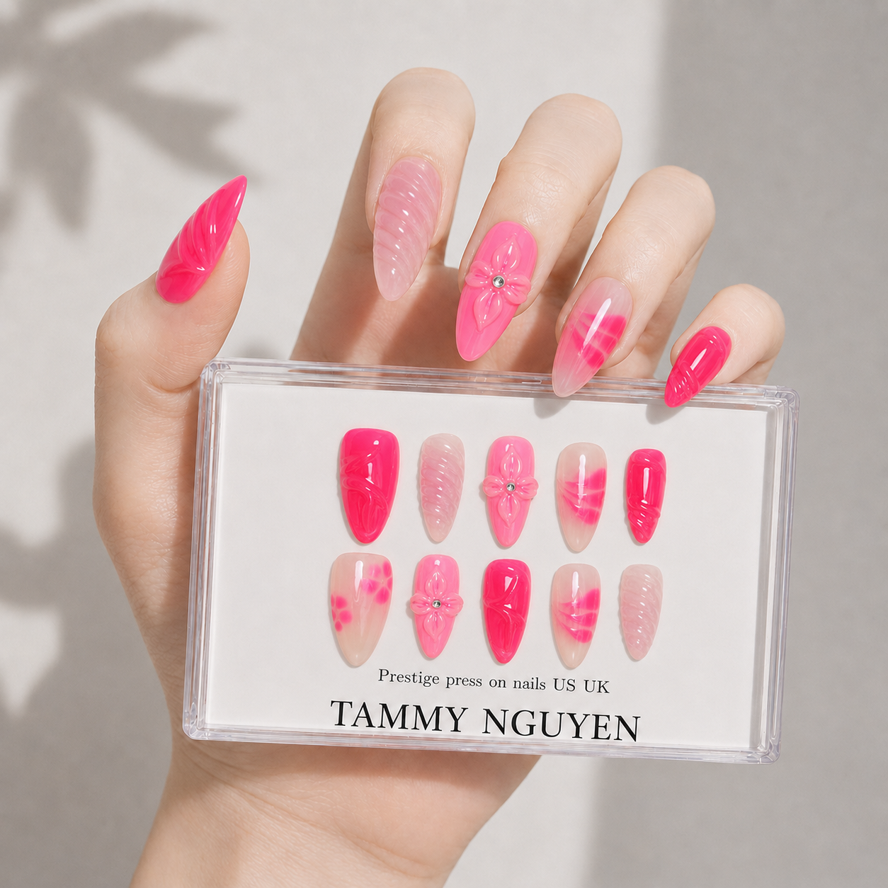 Press On Nail 3D Blush Flower