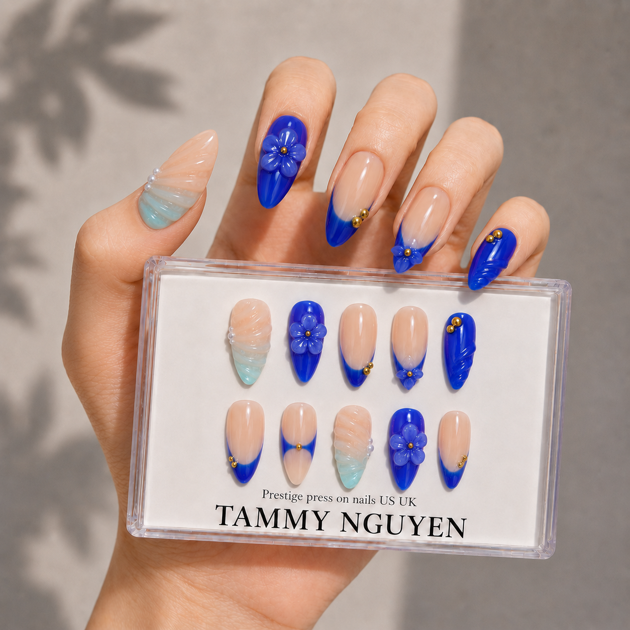 Press On Nail Summer Ocean Blue