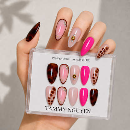 Press On Nail Neon Pink