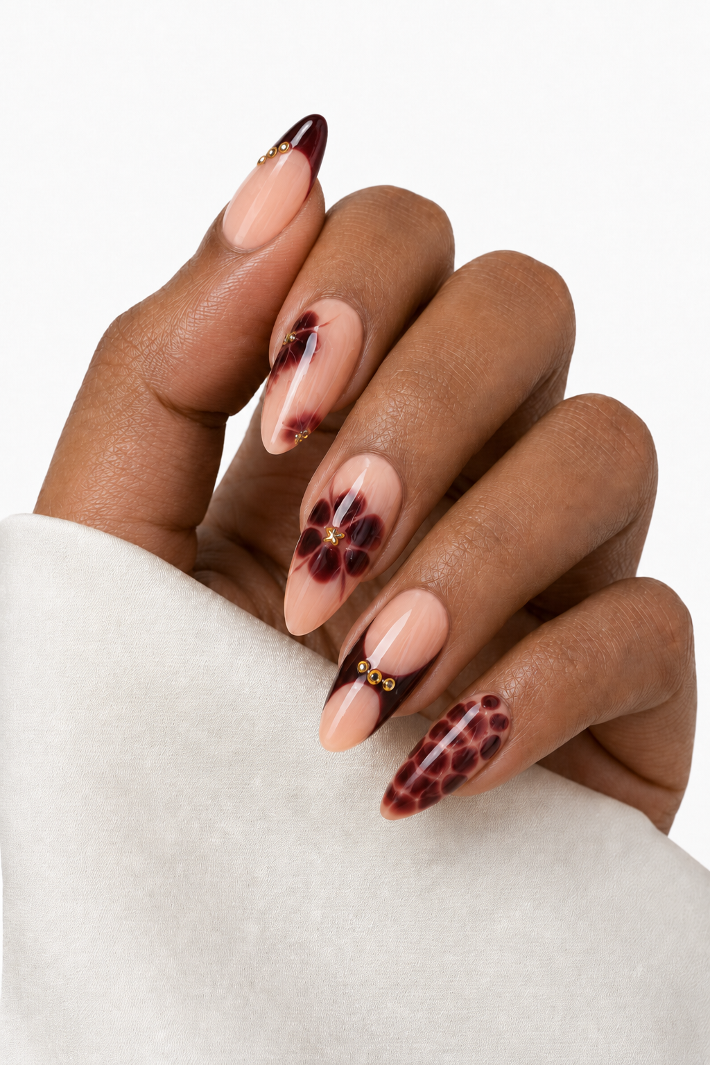 Press On Nail Luxury Chocolate Bloom