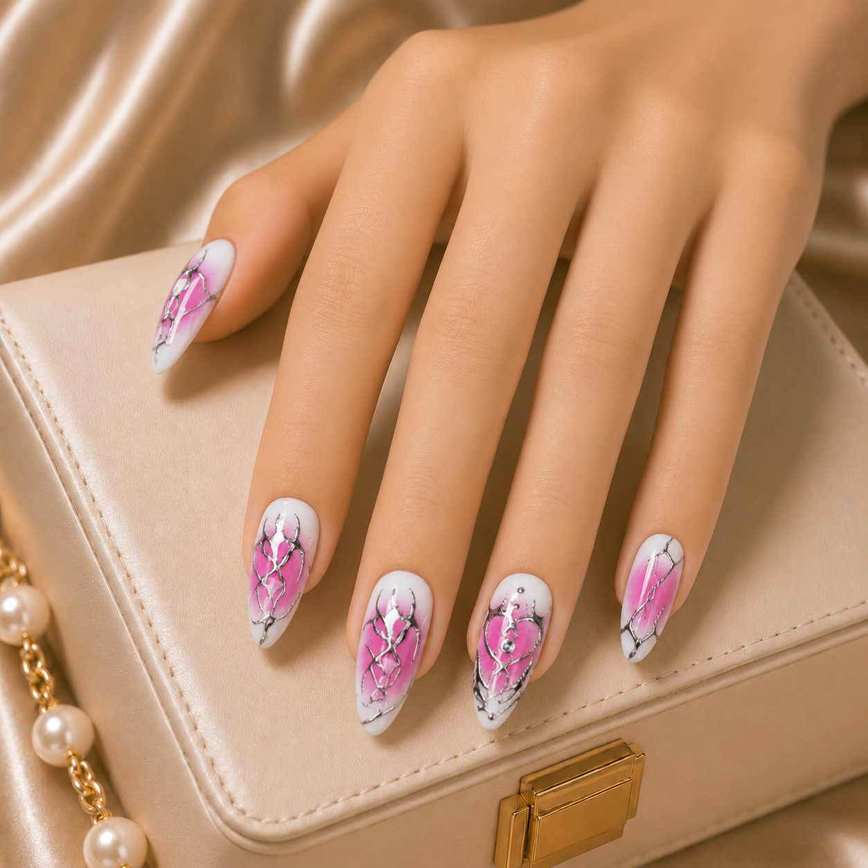 Press On Nail Y2K 3D Metallic