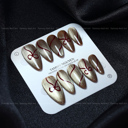Press-on Nails Cat Eye Almond