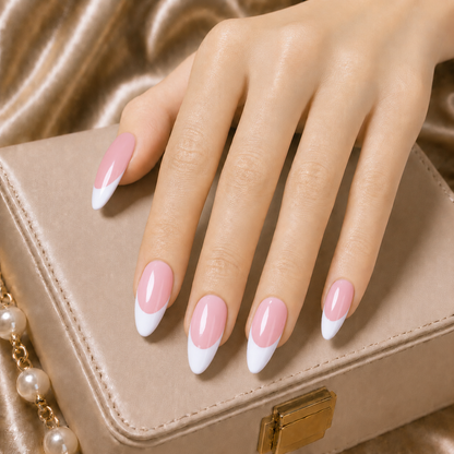 Press On Nail Basic White French