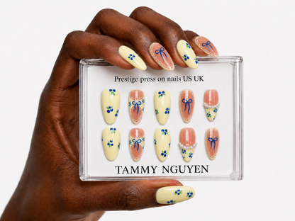Press On Nail Sweet Blueberry Bows