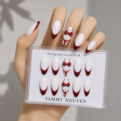 Press On Nails Summer Red Bikini