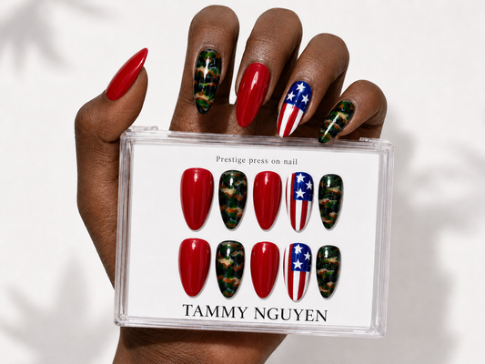 Press On Nail Camo US Flag