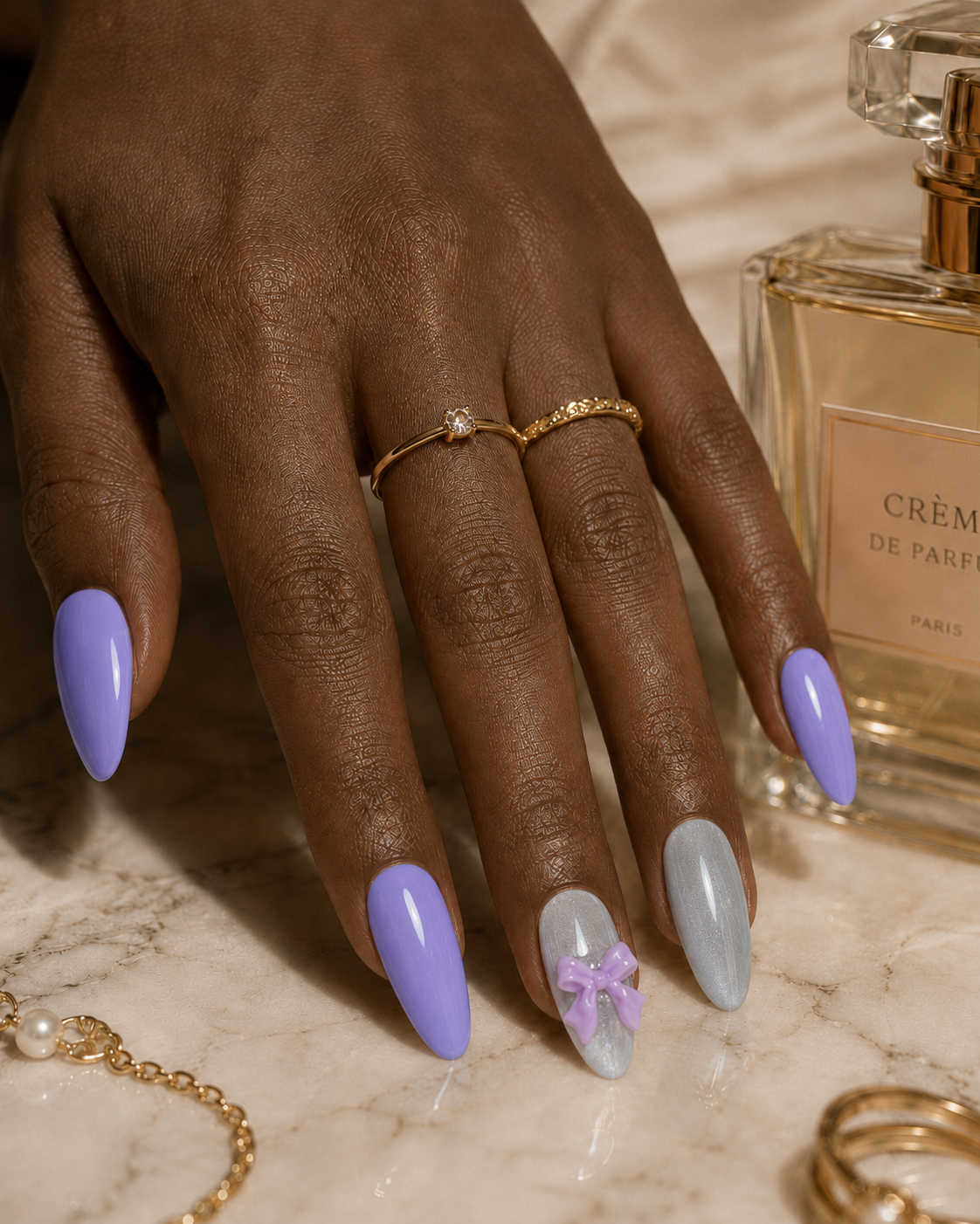 Press-on Nails Moonlit Ribbon