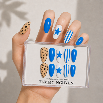 Press On Nail Cute Blue Star