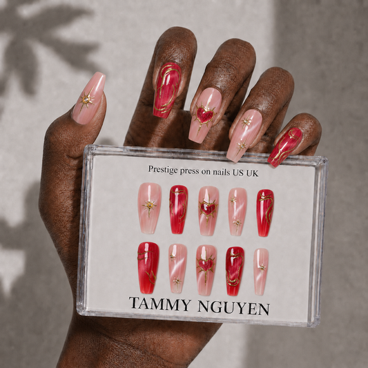 Press On Nail Y2K Gothic Red Cat Eye