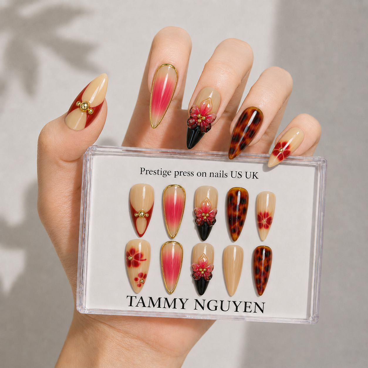 Press On Nails Luxury Stiletto Flower