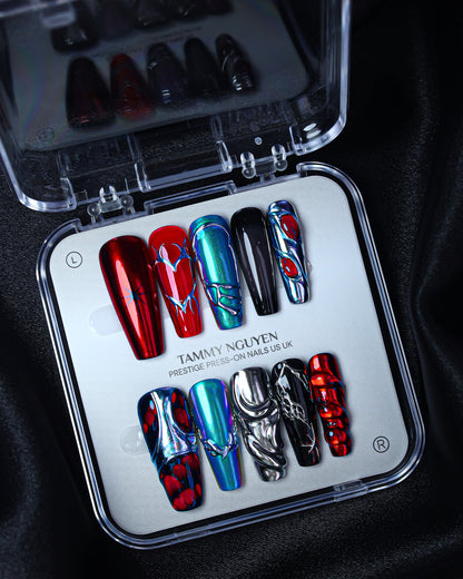 Press On Nails Gothic Silver Chrome