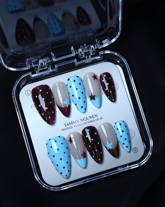 Press On Nail Sweet Blue Star