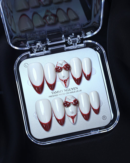 Press On Nails Summer Bikini Red French