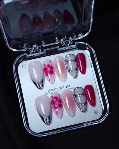 Press On Nail Y2K Pink Chrome