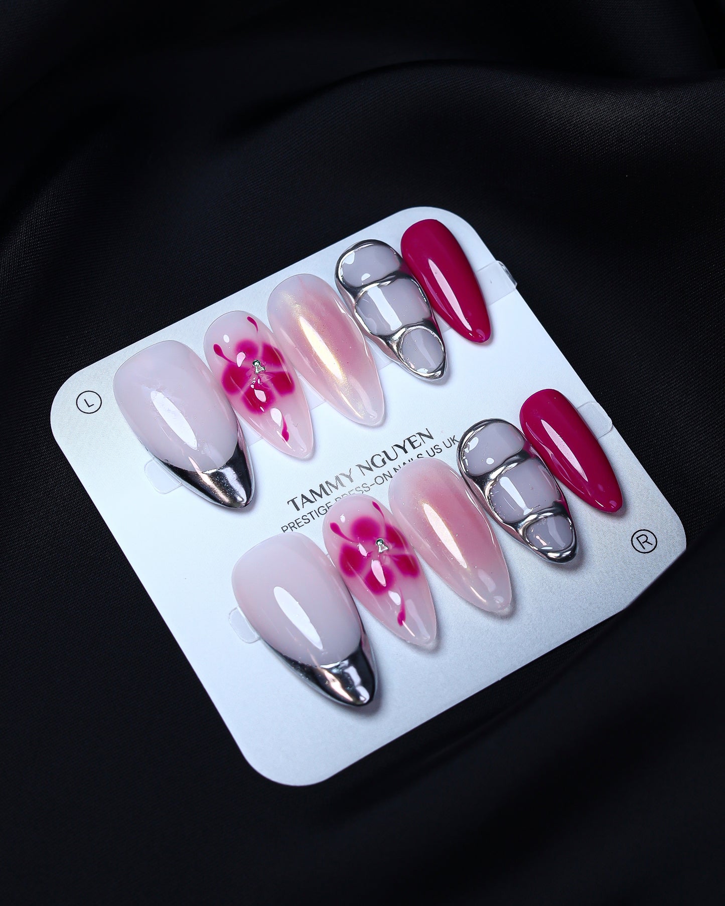 Press On Nail Y2K Pink Chrome