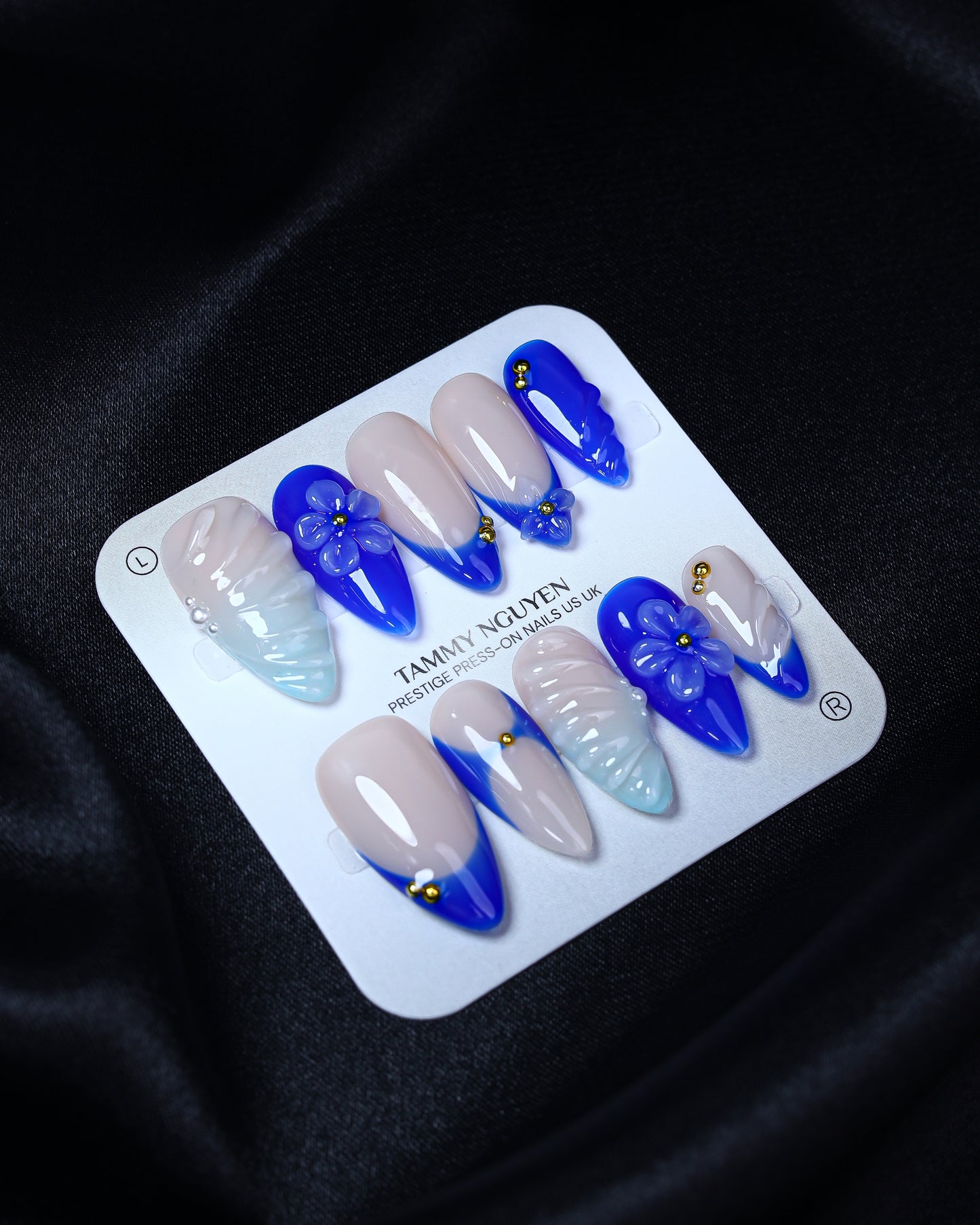 Press On Nail Summer Ocean Blue