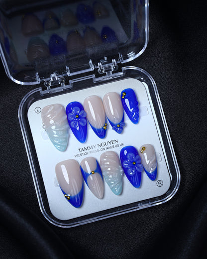 Press On Nail Summer Ocean Blue
