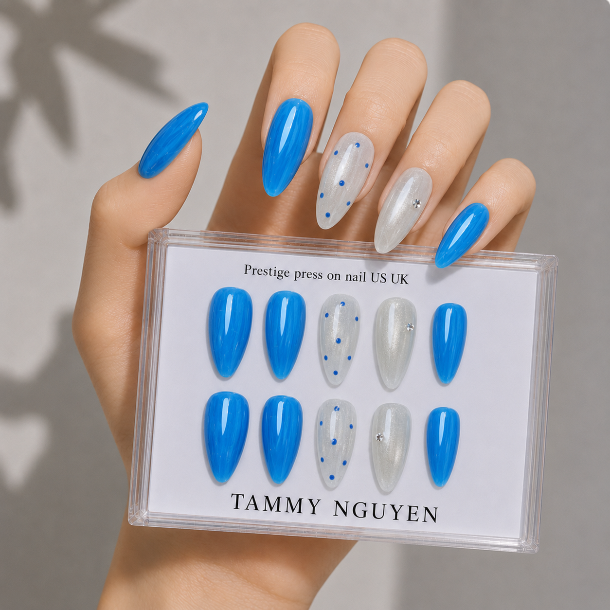 Press-on Nails Blue Pearl Frost