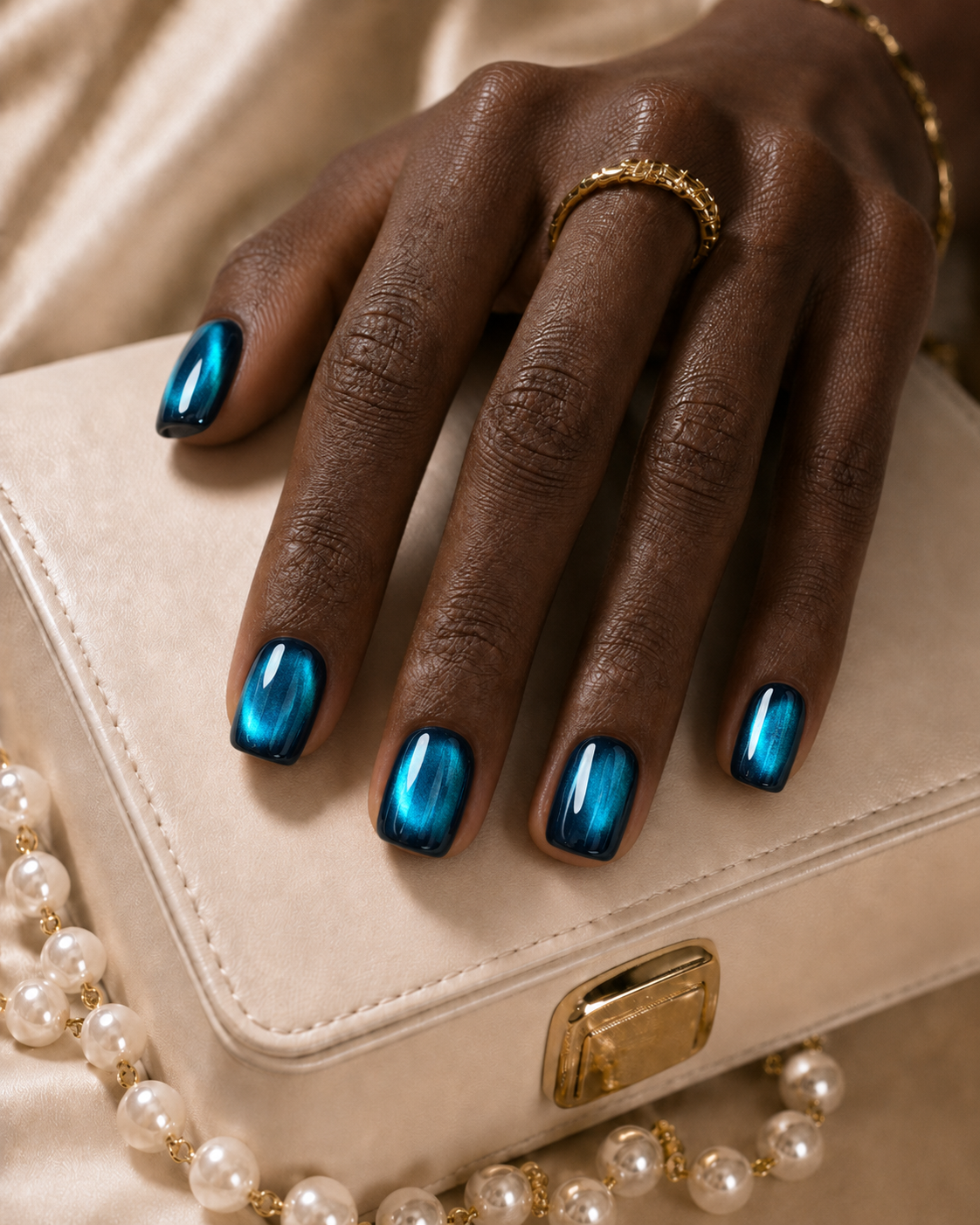 Press-on Nails Midnight Teal