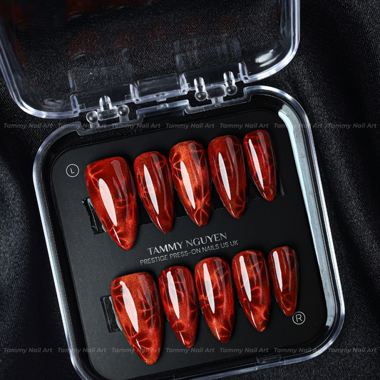 Press-on Nails Ruby Tortoise Almond