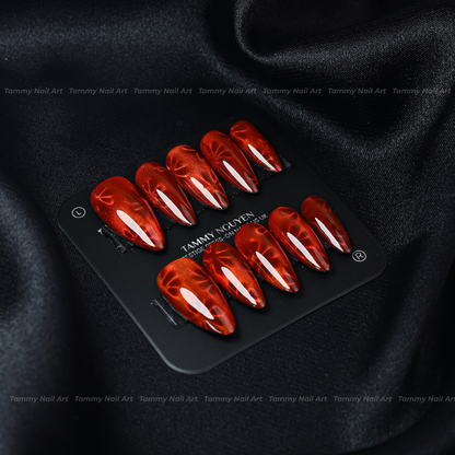 Press-on Nails Ruby Tortoise Almond