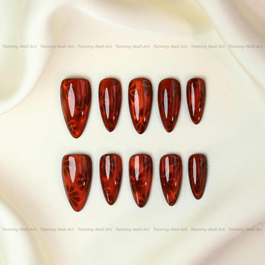 Press-on Nails Ruby Tortoise Almond