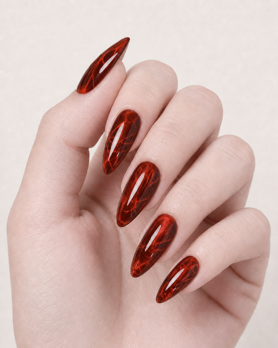 Press-on Nails Ruby Tortoise Almond