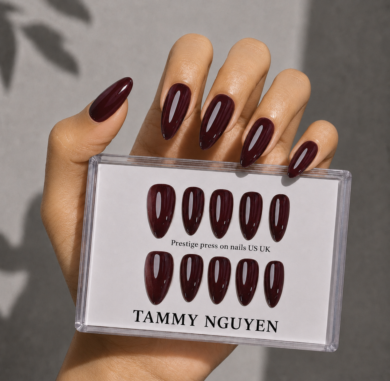 Press-on Nails Midnight Cranberry