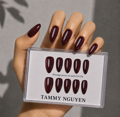 Press-on Nails Midnight Cranberry