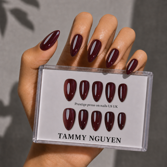 Press-on Nails Midnight Cranberry
