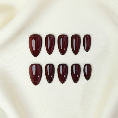 Press-on Nails Midnight Cranberry