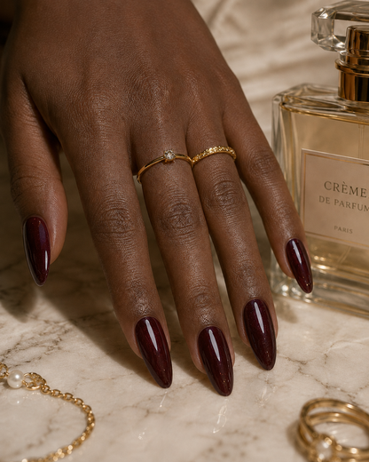 Press-on Nails Midnight Cranberry