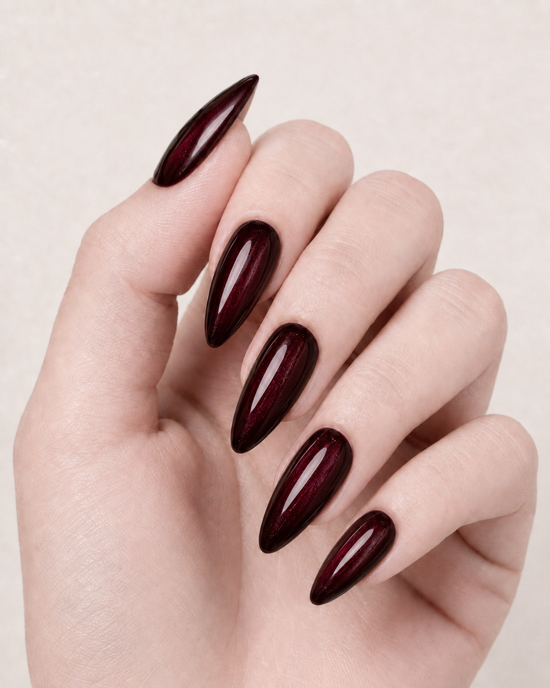 Press-on Nails Midnight Cranberry