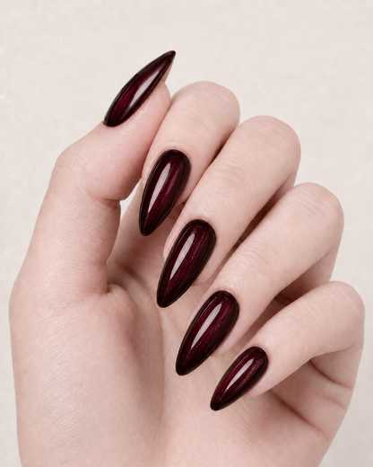 Press-on Nails Midnight Cranberry