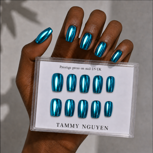 Press-on Nails Cyber Teal