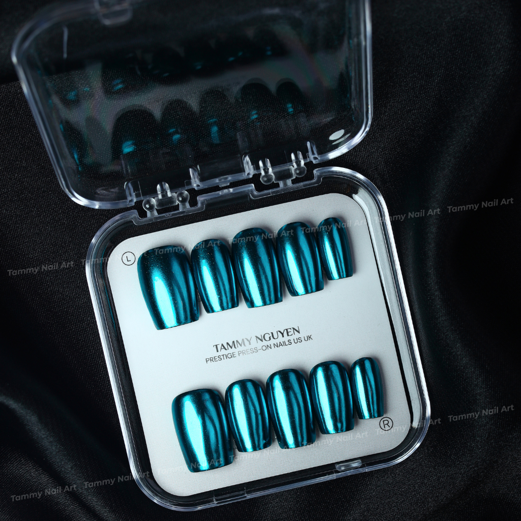 Press-on Nails Cyber Teal