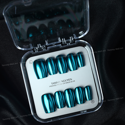 Press-on Nails Cyber Teal