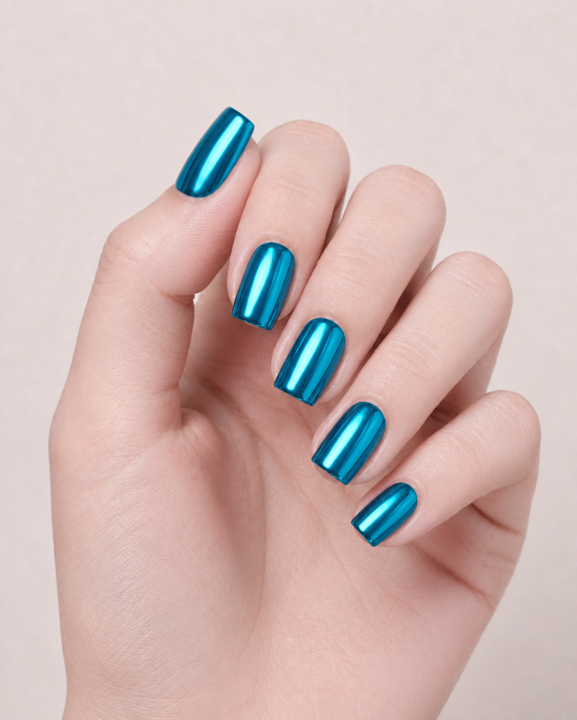Press-on Nails Cyber Teal