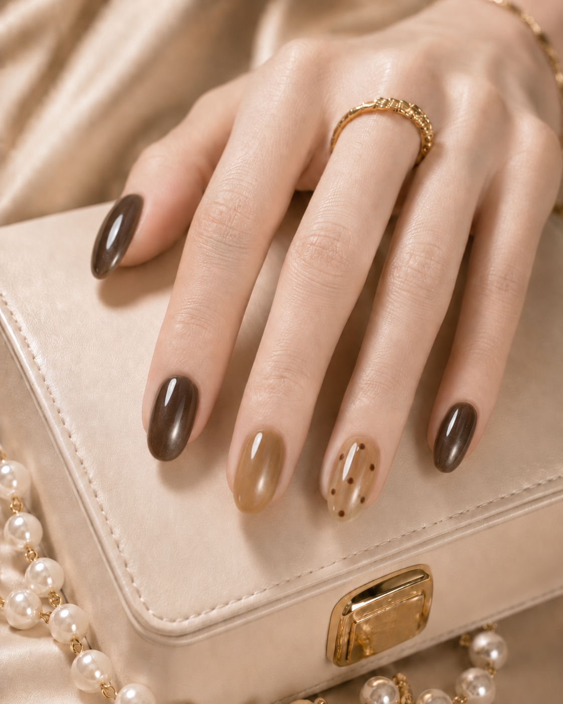 Press-on Nails Baby Latte