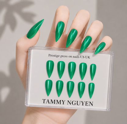 Press-on Nails Emerald Cat Eye