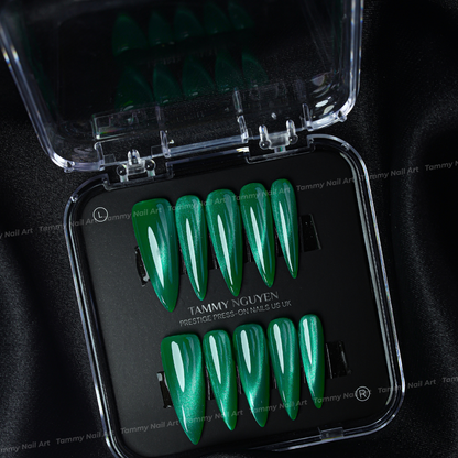 Press-on Nails Emerald Cat Eye